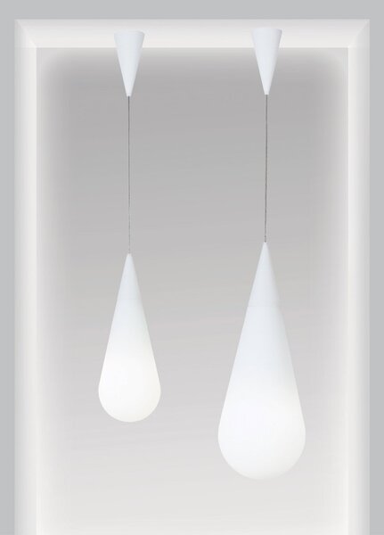 Závěsná svítidlo Rotaliana, Goccia, stmívatelné, Bílá, Obývací pokoj, Sklo, Design
