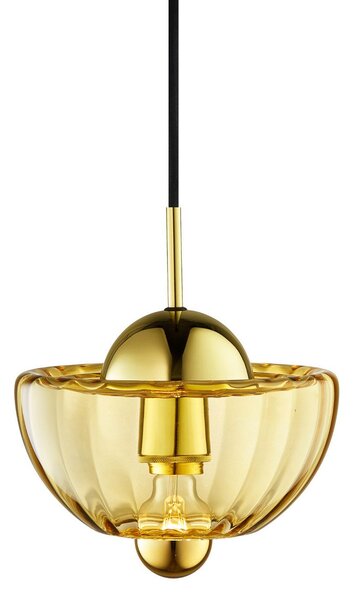 Závěsná svítidlo DESIGN BY US, Lotus, stmívatelné, Oranžová, Obývací pokoj, Sklo, Design