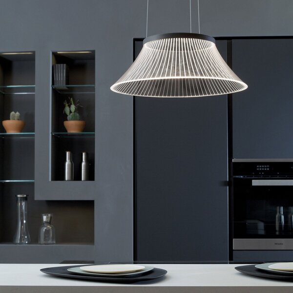 Závěsná svítidlo Martinelli Luce, Plissé, Transparentní, Obývací pokoj, Plast, Design