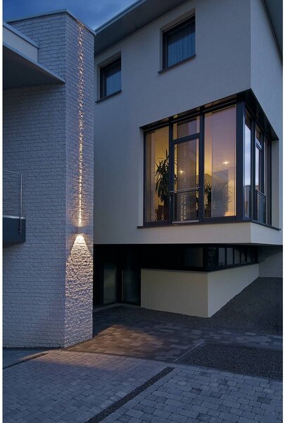 LA 229664 Nástěnné svítidlo OUT BEAM LED, Beam up/Flood down, stříbrošedé - BIG WHITE (SLV)