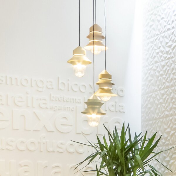 Závěsná svítidlo MARSET, Santorini, stmívatelné, Zelená, Obývací pokoj, Sklo, Design