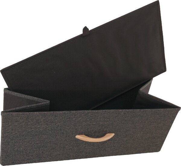 Kondela Komoda s látkovými boxy Hazel Typ 3 - černá/béžová/hnědá