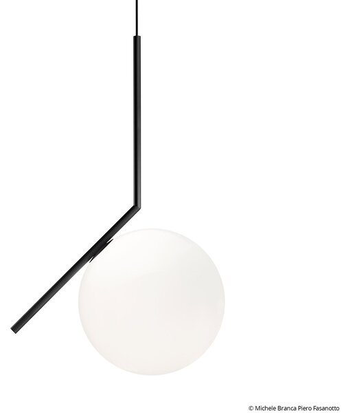 Závěsná svítidlo FLOS, IC S2, stmívatelné, Černá, Obývací pokoj, Sklo, Design