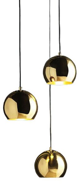 Závěsná svítidlo FRANDSEN, Ball, stmívatelné, Zlatá / mosazná, Obývací pokoj, Kov, Design