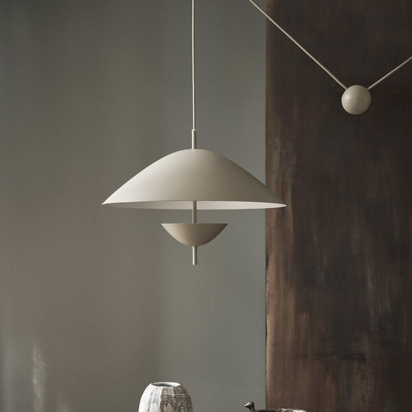 Závěsná svítidlo ferm LIVING, Lod, stmívatelné, Béžová, Obývací pokoj, Kov, Design