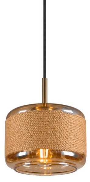 Závěsná svítidlo SLV, Pantilo Rope 19, stmívatelné, Hnědá / Rezavá, Obývací pokoj, Sklo, Moderní