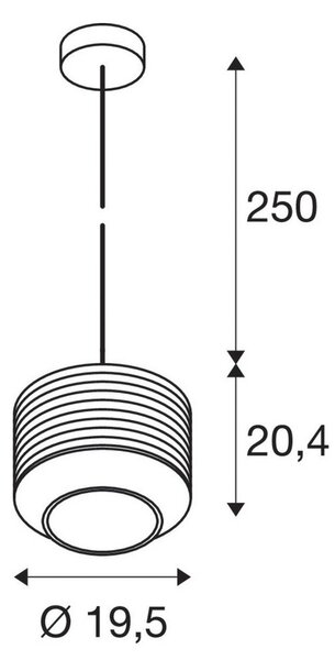 Závěsná svítidlo SLV, Pantilo Rope 20, stmívatelné, Hnědá / Rezavá, Obývací pokoj, Sklo, Moderní