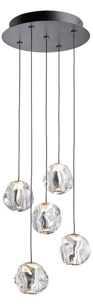 Závěsná svítidlo LOOM DESIGN, Ice Ball, stmívatelné, Metalická, Obývací pokoj, Kov, Moderní