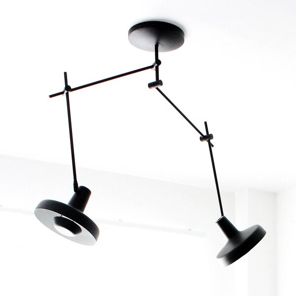 Stropní Lampa GRUPA, Arigato, stmívatelné, Černá, Pracovna, Kov