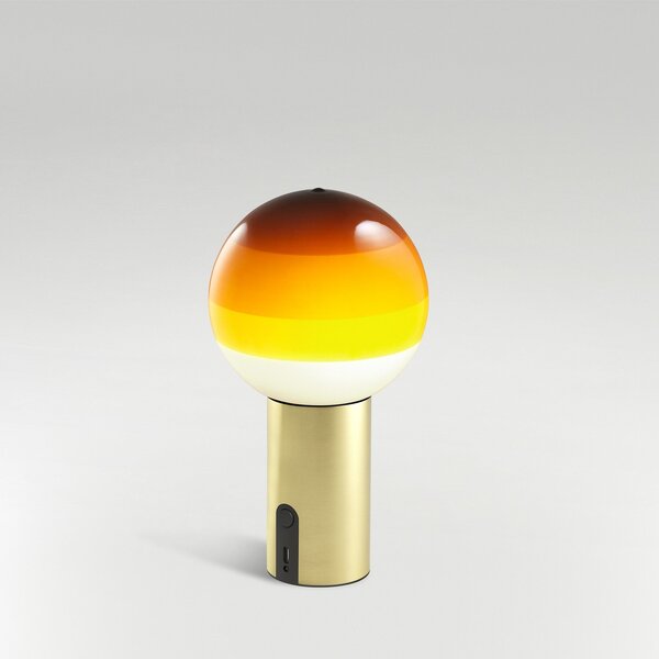Stolní lampa MARSET, Dipping Light, stmívatelné, Béžová, Obývací pokoj, Sklo, Design
