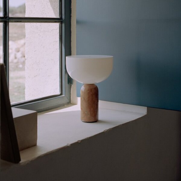 Stolní lampa New Works, Kizu Portable, stmívatelné, Hnědá / Rezavá, Obývací pokoj, Mramor, Design