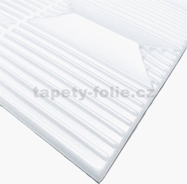 3D panel XPS, cena za kus, rozměr 100 cm x 50 cm, geometrický vzor bílý, IMPOL TRADE