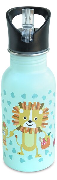 Dětská nerezová lahev Funny Jungle, 400ml, Iris Barcelona, mentolová
