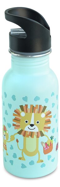 Dětská nerezová lahev Funny Jungle, 400ml, Iris Barcelona, mentolová