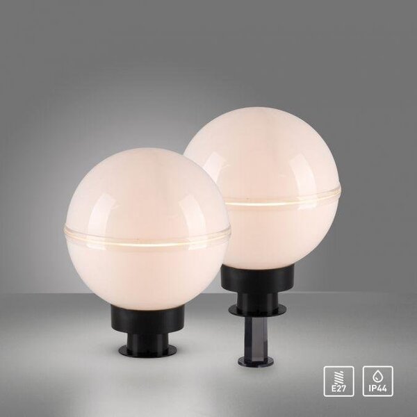LD 19322-16-2 koule 2ks sada 20x20x51cm bílé s kabelem a zápichem pro venkovní použití - JUST LIGHT