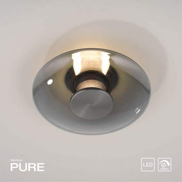Paul Neuhaus Stropní/nástěnné LED svítidlo PURE Vitrum, 13W, ø 22 cm, 2700 stmívatelné Barva: Hnědá