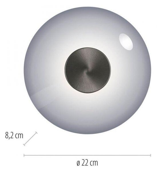 Paul Neuhaus Stropní/nástěnné LED svítidlo PURE Vitrum, 13W, ø 22 cm, 2700 stmívatelné Barva: Hnědá