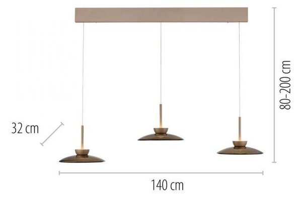 Paul Neuhaus Závěsné LED svítidlo PURE MOON, 60W, š. 32 cm, 2700K stmívatelné