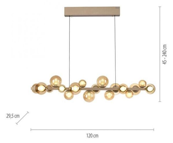 Paul Neuhaus Závěsné LED svítidlo PURE E-Popup, 45W, š. 29,5 cm, 2700-5000K Barva: Platina