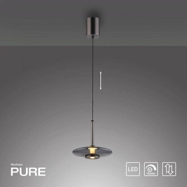 Paul Neuhaus Závěsné LED svítidlo PURE VITRUM, 13W, ø 22 cm, 2700K stmívatelné