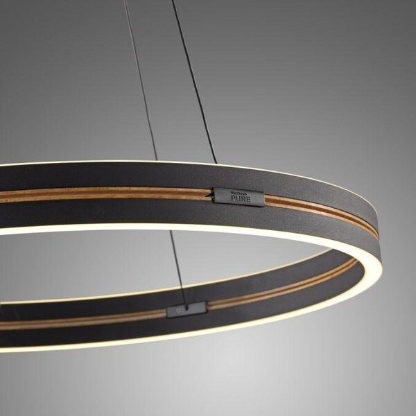Paul Neuhaus Závěsné LED svítidlo PURE E-Loop dub/černá, 53W, ø 70,1 cm, 2700-5000K