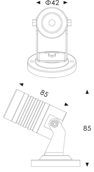 IMPR 732037 Reflektorové svítidlo Mini I Amber stříbrná 2W LED 1750K 57lm 24V IP65 - DEKOLIGHT