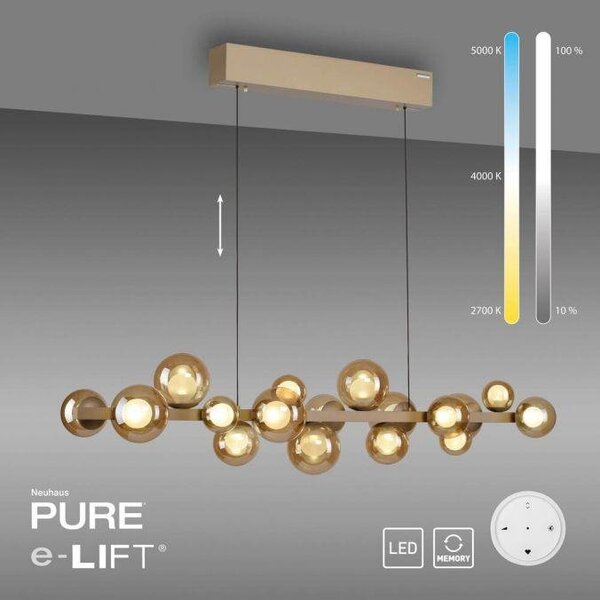 Paul Neuhaus Závěsné LED svítidlo PURE E-Popup, 45W, š. 29,5 cm, 2700-5000K Barva: Platina