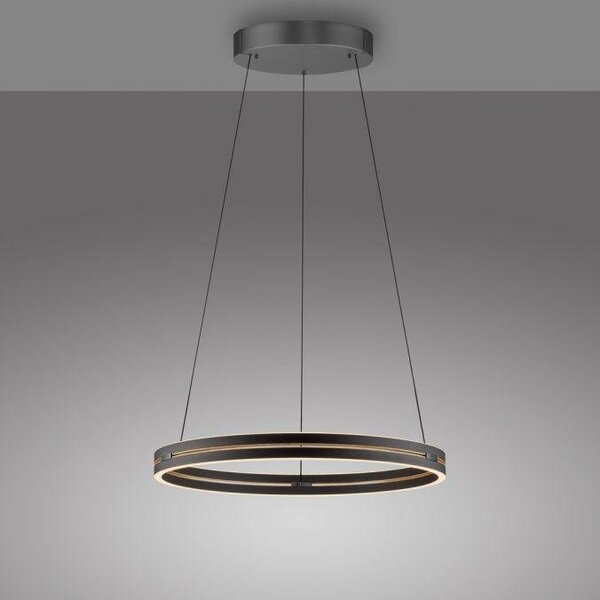 Paul Neuhaus Závěsné LED svítidlo PURE E-Loop dub/černá, 53W, ø 70,1 cm, 2700-5000K