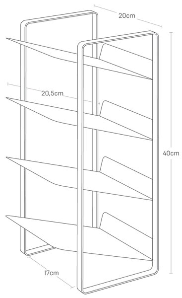 Černý kovový stojan na láhve Yamazaki Tower 40 cm