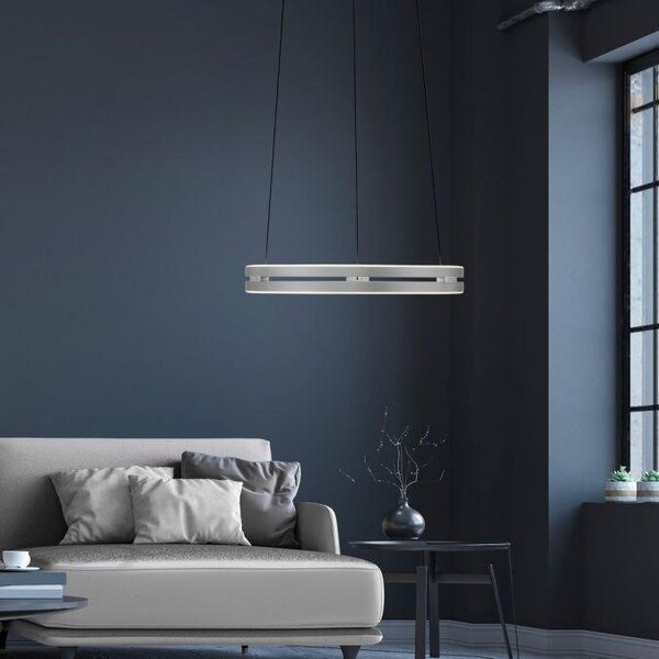 Paul Neuhaus Závěsné LED svítidlo PURE E-Loop, 50W, ø 50 cm, 2700-5000K Barva: Šedá