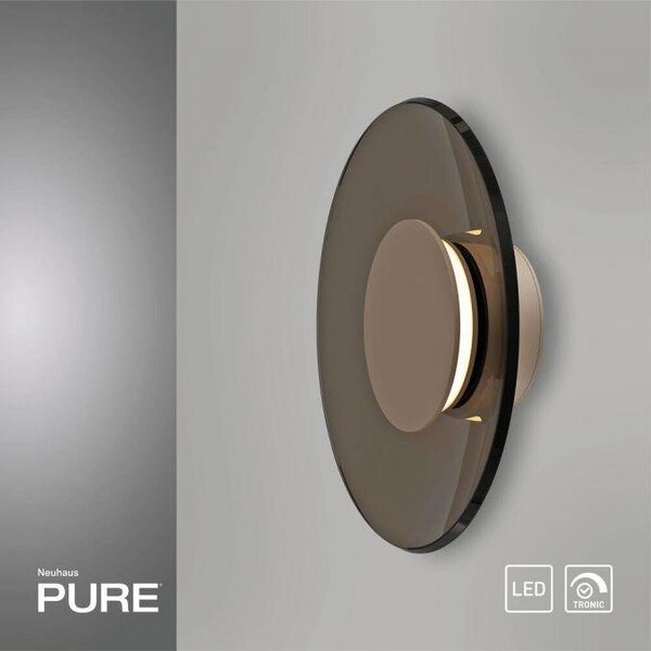 PAULNEUHAUS LED nástěnné svítidlo Pure Moon stmívatelné 2700K bronz / tmavý amber - PAUL NEUHAUS