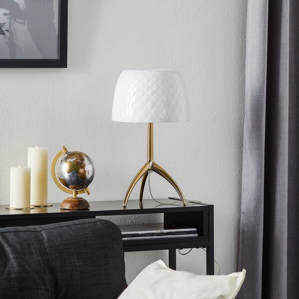Stolní lampa Foscarini, Lumiere, stmívatelné, Bílá, Obývací pokoj, Sklo, Design