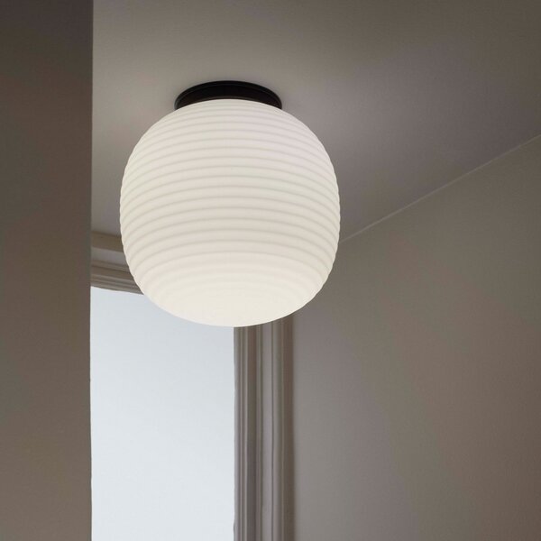 Stropní Lampa New Works, Lantern Medium, stmívatelné, Bílá, Obývací pokoj, Sklo, Design
