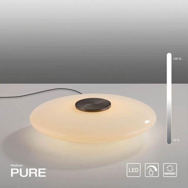 Paul Neuhaus Stolní LED lampa PURE Vitrum, ø 32 cm, 2700K stmívatelná, dotykový stmívač Barva: Hnědá