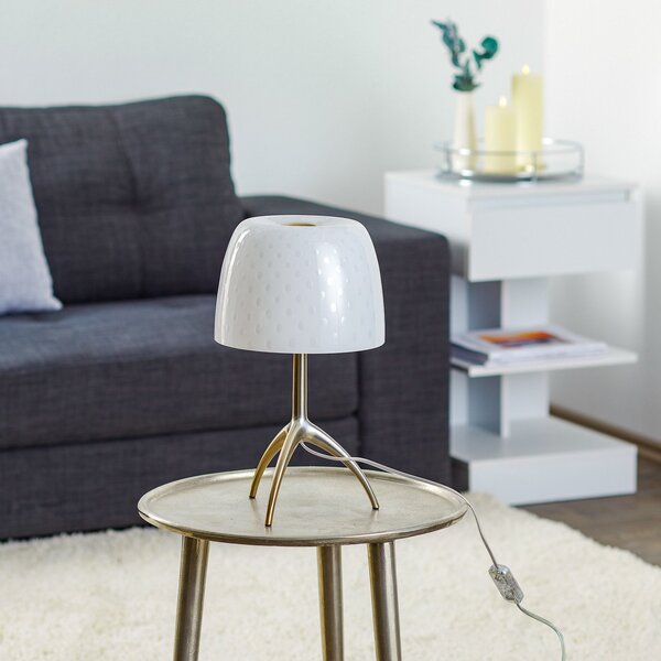 Stolní lampa Foscarini, Lumiere, Bílá, Obývací pokoj, Sklo, Design