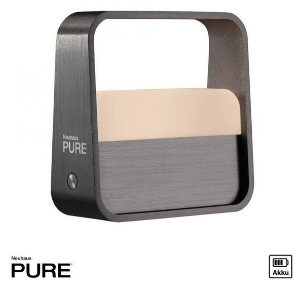 Paul Neuhaus Stolní přenosná LED lampa PURE GO, 3W, v. 13 cm, USB, 2700K Barva: Šedá
