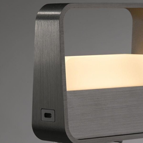 Paul Neuhaus Stolní přenosná LED lampa PURE GO, 3W, v. 13 cm, USB, 2700K Barva: Šedá
