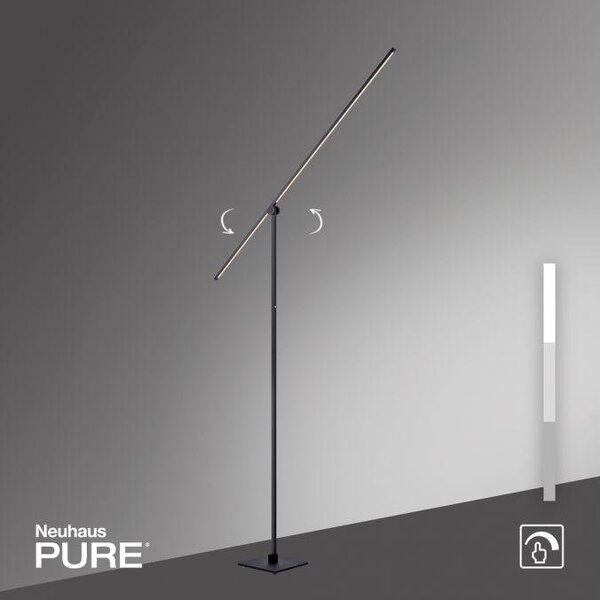 Paul Neuhaus Stojací LED lampa PURE GRAFO, 16W, v. 219 cm, 3000K stmívatelná