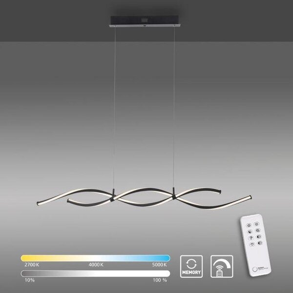 Paul Neuhaus Závěsné LED svítidlo, 42W, v. 120 cm, RF control, CCT 2700-5000K
