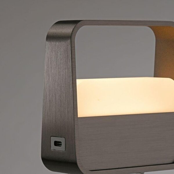 Paul Neuhaus Stolní přenosná LED lampa PURE GO, 3W, v. 13 cm, USB, 2700K Barva: Šedá