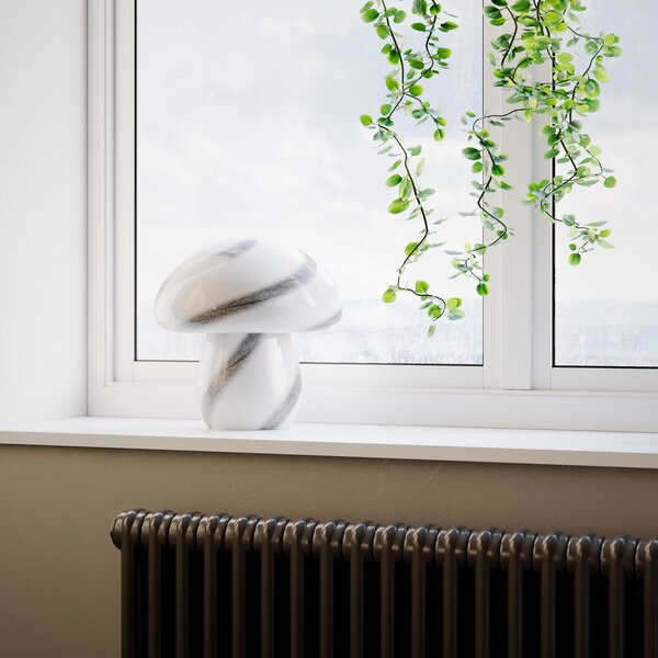 Stolní lampa By Rydéns, Mira Mushroom, Bílá, Obývací pokoj, Sklo