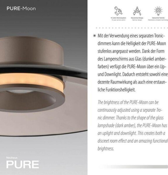 Paul Neuhaus Stropní LED svítidlo PURE MOON, 22W, ø 32 cm, 2700 stmívatelné