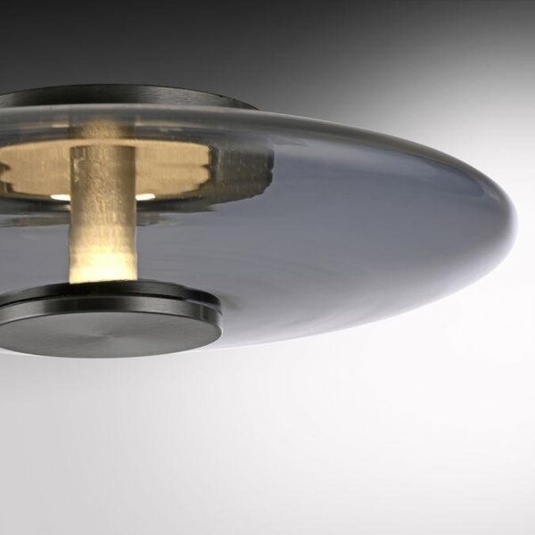 Paul Neuhaus Stolní LED lampa PURE Vitrum, ø 32 cm, 2700K stmívatelná, dotykový stmívač Barva: Hnědá