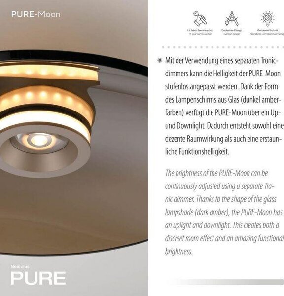 Paul Neuhaus Stropní LED svítidlo PURE MOON, 31W, ø 50 cm, 2700 stmívatelné