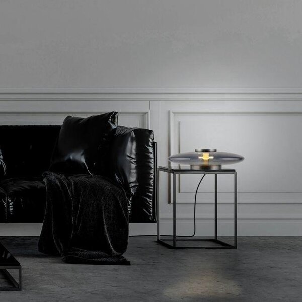 Paul Neuhaus Stolní LED lampa PURE Vitrum, ø 32 cm, 2700K stmívatelná, dotykový stmívač Barva: Hnědá