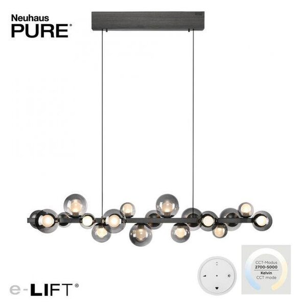 Paul Neuhaus Závěsné LED svítidlo PURE E-Popup, 45W, š. 29,5 cm, 2700-5000K Barva: Platina