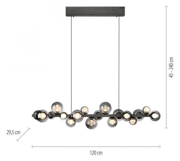 Paul Neuhaus Závěsné LED svítidlo PURE E-Popup, 45W, š. 29,5 cm, 2700-5000K Barva: Platina