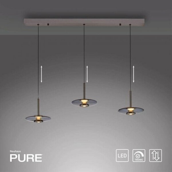 Paul Neuhaus Závěsné LED svítidlo PURE VITRUM, 34W, ø 22 cm, 2700K Barva: Hnědá-opalová