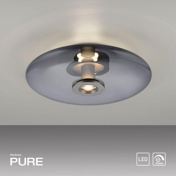 Paul Neuhaus Stropní/nástěnné LED svítidlo PURE Vitrum, 21W, ø 45 cm, 2700 stmívatelné Barva: Hnědá