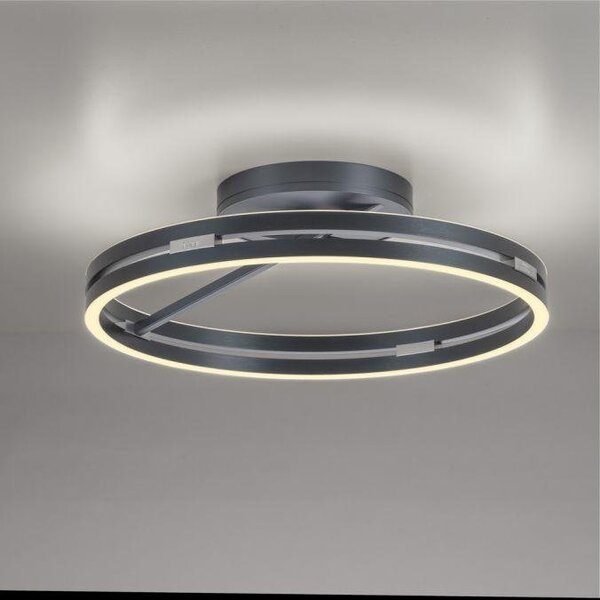 Paul Neuhaus Stropní LED svítidlo PURE Loop, pr.60cm, 7W+30W 2700-5000K, šedá mystic